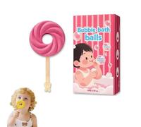 Simpatica bomba da bagno a forma di lecca-lecca per bambini - Può soffiare bolle, palline da bagno effervescenti, profumo fruttato - Gioco con le bolle per bambini e bambine (PINK)