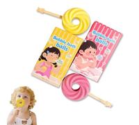 Simpatica bomba da bagno a forma di lecca-lecca per bambini - Può soffiare bolle, palline da bagno effervescenti, profumo fruttato - Gioco con le bolle per bambini e bambine (ALL)