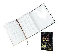 Simpático cuaderno con gato, cuaderno con gato para los amantes de los | Diario con estampado animal negro, cuaderno para diario de la serie de temática egipcia, cuaderno para escribir, recuerdo