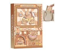 Simpático cuaderno de bolsillo Capybara - Juguete antiestrés estilo Gachapon Kawaii | Mini juego de papelería con bolígrafo para escribir en el diario | Para mujeres, hombres, niños y niños St