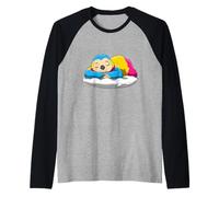 Simpático Perezoso Pansexual Dormido Estado De Ánimo del Camiseta Manga Raglan