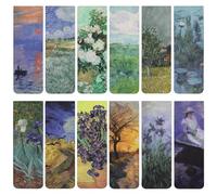 Simpeak 12 Piezas Marcadores de Libros, Marcadores Magnéticos de Pintura Artística de Van Gogh y Monet, Marcapáginas Clip de Página para Amantes de los Libros, Niños, Estudiantes, Profesores, Serie 2