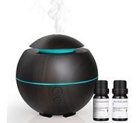 Simpeak 180ml Difusor, Difusor Aromaterapia 7-Color LED Ultrasónico y 2 Opciones de Niebla para Bebe Casa Yoga Oficina SPA