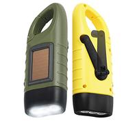 Simpeak 2 Pcs Linterna LED Linterna Mini Portátil, LED Linterna de Mano Resistente al Agua con Cargador Solar (Amarillo+Verde)