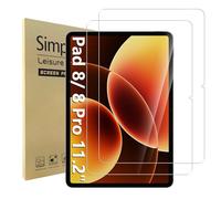 Simpeak 2 Piezas Protector Pantalla Compatible para Xiaomi Pad 8/ Pad 8 Pro/Xiaomi Pad 7/ Pad 7 Pro 11.2 Pulgadas, Cristal Templado Premium Complet Bubble Free HD Transparente Anti-Huella