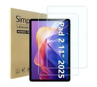 Simpeak 2 Piezas Protector Pantalla Compatible para Xiaomi Redmi Pad 2 11" 2025, Cristal Templado Premium Complet Bubble Free/HD/Anti-Huella