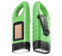 Simpeak 2PC Linterna LED Mini Portátil con Cargador Solar y Dinamo, Resistente al Agua para Ciclismo y Camping - Verde Claro