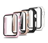 Simpeak 4 Pack Protector de Pantalla de Cristal Templado Compatible con Apple Watch Series 9/8/7 45mm - Carcasa Protector Funda General para HD PC Duro HD Ultra-Thin Anti-Rasguños