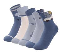 Simpeak 5 Pares Calcetines Niños de Algodón - Sin Costuras, Cómodos y Suaves, Respirable y Elástico, Animales Calcetines Infantiles Invierno Divertidos para Niños de 3-5 Años