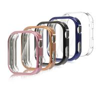 Simpeak 5 Piezas Funda Compatible con Xiaomi Redmi Watch 6/Watch 6 NFC, Slim Suave TPU Protector de Pantalla Ligero Anti-Arañazos, Transparente/Negro/Rosa/Azul/Oro Rosa