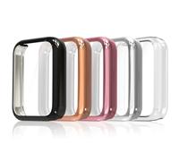 Simpeak 5 Piezas Funda Compatible con Xiaomi Smart Band 10 Pro, Slim Suave TPU Protector de Pantalla Ligero Anti-Arañazos, Negro/Transparente/Plata/Oro Rosa/Rosado