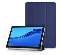 Simpeak Funda Compatible con Huawei Mediapad M5 Lite 10, Funda Compatible con Huawei Mediapad M5 Lite 10 Multi-Angulo Cubierta Folio con el Soporte Reposo Despertador Slim Smart PU Plegable Case,Azul