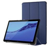 Simpeak Funda Compatible con Huawei MediaPad T5 10, Funda 10.1 Pulgadas Multi-Angulo Cubierta Folio con el Soporte Reposo Automático de Despertador, Azul