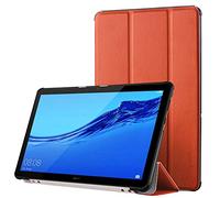 Simpeak Funda Compatible con Huawei MediaPad T5 10, Funda 10.1 Pulgadas Multi-Angulo Cubierta Folio con el Soporte Reposo Automático de Despertador, Naranja
