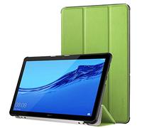Simpeak Funda Compatible con Huawei MediaPad T5 10, Funda 10.1 Pulgadas Multi-Angulo Cubierta Folio con el Soporte Reposo Automático de Despertador, Verde