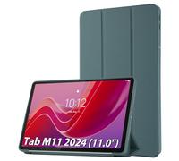 Simpeak Funda Compatible con Lenovo Tab M11 2024 11.0 Pulgadas, Carcasa Case Multi-ángulo Cubierta Folio con el Soporte/Reposo Automático de Despertador, Verde Oscuro