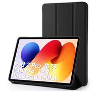 Simpeak Funda Compatible con Xiaomi Redmi Pad 2 Pro 12.1'' 2025/Redmi Pad Pro 12.1''/Poco Pad 12.1'', Carcasa Case Multi-ángulo Cubierta Folio con el Soporte/Reposo Automático de Despertador - Negro