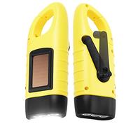 Simpeak Paquete de 2 linternas LED de emergencia con manivela solar, linterna de supervivencia con dinamo para deportes al aire libre, color amarillo