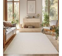 SIMPEX Alfombra 120x170 cm Crema Lisa Bou ucle Estilo Escandinavo Moderna Suave Resistente Fácil de Limpiar para Salón Dormitorio Comedor Habitación Juvenil