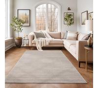 SIMPEX Alfombra 120x170 cm Crema, Pelo Corto homogéneo, Estilo Actual, Estructura Rectangular con Base Estable para el hogar