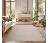 SIMPEX Alfombra 140x200 cm Beige Lisa Bou ucle Estilo Escandinavo Moderna Suave Resistente Fácil de Limpiar para Salón Dormitorio Comedor Habitación Juvenil