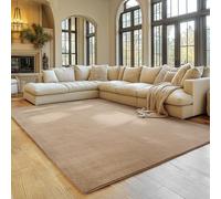 SIMPEX Alfombra Beige 160x220 cm Alfombra de Pelo Corto Lavable, Antideslizante y Suave, Diseño Monocromático Moderno para Sala, Dormitorio, Cocina y Habitación Infantil