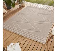 SIMPEX Alfombra de Exterior, Estilo Bohemio, Alfombra Beige, 120 x 170 cm, alfombras de Estilo escandinavo, Cocina, balcón, terraza, jardín, Picnic