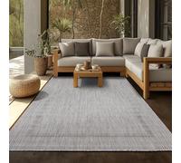 SIMPEX Alfombra de Exterior, Unicolor - Monocromo, Alfombra Color Plata, 140 x 200 cm, Alfombras de Estilo Moderno, Cocina, balcón, terraza, jardín, Picnic