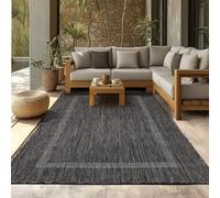 SIMPEX Alfombra de Exterior, Unicolor - Monocromo, Alfombra Negro, 200 x 290 cm, Alfombras de Estilo Moderno, Cocina, balcón, terraza, jardín, Picnic