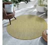 SIMPEX Alfombra de Exterior, Unicolor - Monocromo, Alfombra Verde, 200 cm Redonda, Alfombras de Estilo Moderno, Cocina, balcón, terraza, jardín, Picnic