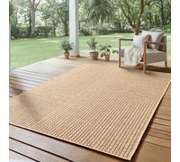 SIMPEX Alfombra Exterior 280x370 cm XXL Resistente a la Intemperie Fácil Cuidado Aspecto Yute Natural Diseño Escandinavo para Salón Terraza Balcón