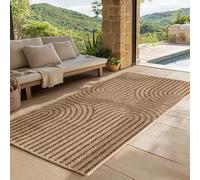 SIMPEX Alfombra Exterior Pasillo 80x150 cm Resistente a la Intemperie Fácil Cuidado Aspecto Yute Natural Diseño Escandinavo Boho para Entrada Cocina Terraza Balcón