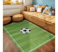 SIMPEX Alfombra infantil, estadio de fútbol, color verde, 100 x 150 cm, alfombra para habitación infantil