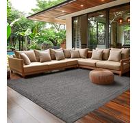 SIMPEX Alfombra Interior Exterior 120x170 cm Negra Lisa Lavable Impermeable fácil de Limpiar Tejido Plano para balcón terraza jardín Cocina salón