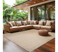 SIMPEX Alfombra Interior Exterior 80x150 cm pasillera Beige Lavable Impermeable Tejido Plano para Pasillo Entrada balcón terraza jardín y Cocina