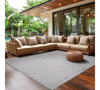 SIMPEX Alfombra Interior Exterior 80x250 cm pasillera Gris Lavable Impermeable fácil de Limpiar Tejido Plano Ideal para Pasillo Cocina balcón terraza jardín