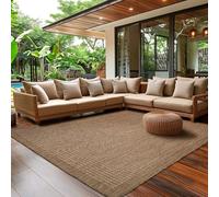SIMPEX Alfombra Interior Exterior 80x250 cm pasillera marrón Lavable Impermeable fácil de Limpiar Tejido Plano Ideal para Pasillo Cocina balcón terraza jardín