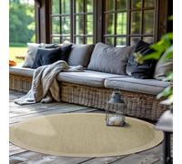 SIMPEX Alfombra Interior Exterior Redonda 200 cm Verde Lisa Lavable Impermeable Tejido Plano Ideal para balcón terraza jardín y Cocina