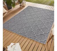 SIMPEX Alfombra Interior y Exterior Bou ris 240x340 cm, Resistente a la Intemperie, Diseño Escandinavo con Efecto 3D Alto Bajo, Gran Tamaño para Terraza Jardín o Salón