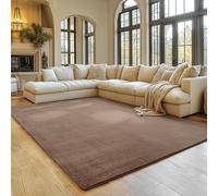 SIMPEX Alfombra Marrón 140x200 cm Alfombra de Pelo Corto Lavable, Antideslizante y Suave, Diseño Monocromático Moderno para Sala, Dormitorio, Cocina y Habitación Infantil