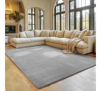 SIMPEX Alfombra Plata 140x200 cm Alfombra de Pelo Corto Lavable, Antideslizante y Suave, Diseño Monocromático Moderno para Sala, Dormitorio, Cocina y Habitación Infantil