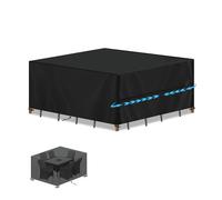 SIMPHAUS Cubiertas para muebles de jardín, impermeable, resistente a los rayos UV, 420D Oxford, para mesa de jardín, grupo de asientos, muebles de salón, 170 x 140 x 75 cm