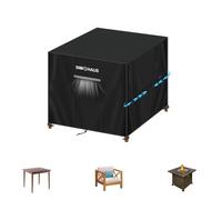 SIMPHAUS Funda Mesa Exterior Impermeable Funda Mueble Jardin Cuadrada Cubre Mesa Exterior Cubre Muebles Jardin con Ventilación y Cordón Oxford 420D Antipolvo Anti UV 85x85x80cm