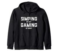 Simping by Day Gaming by Night Funny Gamer Meme Simp Gamer Sudadera con Capucha