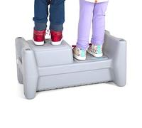Simplay3 Sibling Step Stool - 2 Sided Extra Wide Sit and Stand Multiple Height Lightweight Anti…