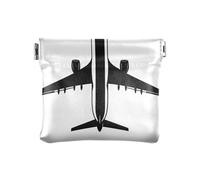 Simple Airplane - Monedero negro para mujer, billetera delgada, bolsa de cuero para monedas, Simple Avión Negro, 4.33x3.74In, Simple Avión Negro