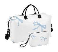 Simple and Cute - Juego de 2 bolsas de viaje con lazo azul y correa ajustable