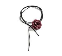 Simple Big Rose Estética Collar Moda Simple Clavícula para Mujeres Niñas Boda Joyería Fiesta Cumpleaños Gran Rosa Colgante Collar para Mujeres
