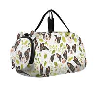 Simple Boston Dogs Green Spring - Bolsa de lona para gimnasio para niña, con compartimento para zapatos, multifuncional, para viajes, deportes, bolsa de viaje para fin de semana