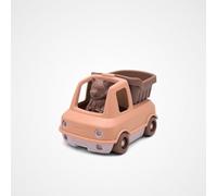 Simple - Camión volquete y figura, fabricado en Francia, 100% plástico reciclado y reciclable, lavable en lavavajillas, regalo para niños a partir de 1 año - Vehículo rodante para montar (melocotón)